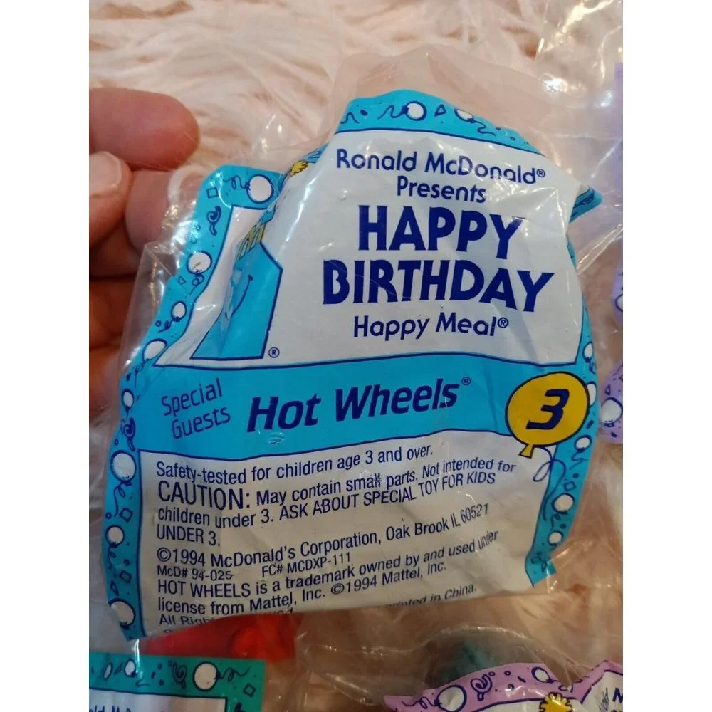 1994 Happy Birthday Train McDonalds Happy Meal Toys  Set of 7 vintage new packs